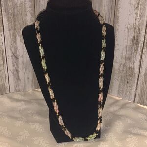 VTG MCM FAUX SEED PEARL MULTI COLORED/STRAND ROPE NECKLACE 24”‎